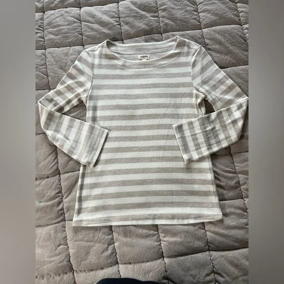 L'AGENCE Lucille Boat Neck Tee striped marble XS - Picture 2 of 7